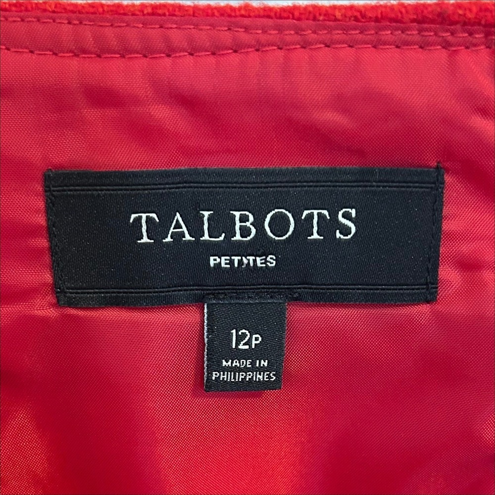 Talbots Wool Blend Mini Skirt 12P Petite Red A-Line Preppy Classic Old Money - Picture 6 of 8